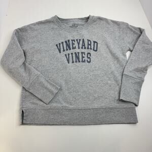 Vineyard Vines Woman's Small Crewneck Pullover Sweatshirt Gray Spellout Varsity